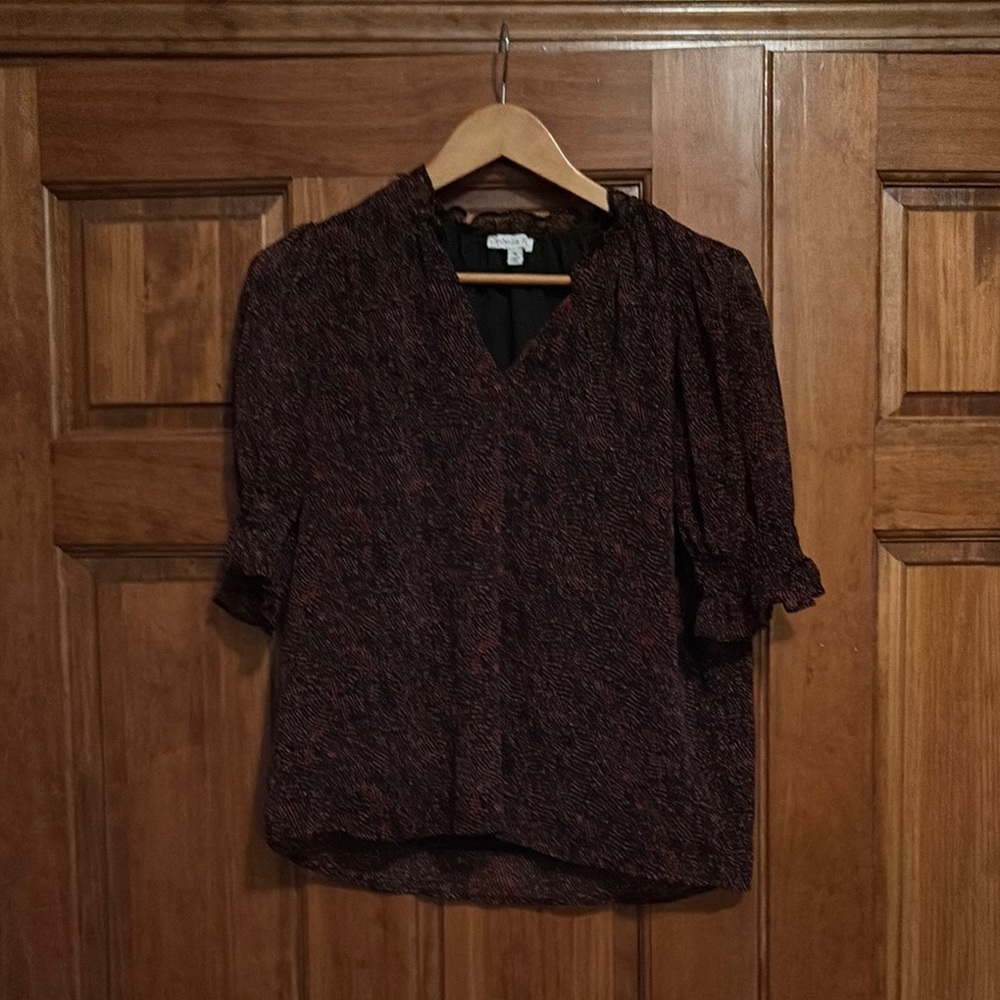 Black Boxy Puff Sleeve Blouse